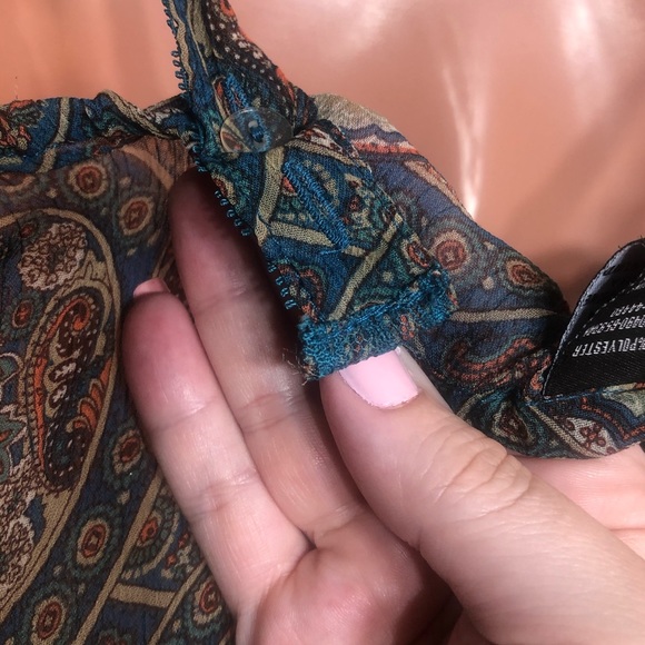 Semi sheer boho glam tank blouse, L - Picture 7 of 10